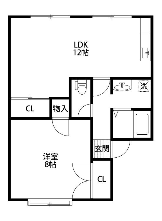 セジュールみち 101号室 間取り