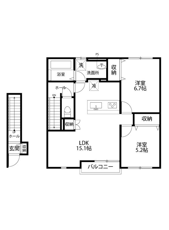 ファミーユA 202号室 間取り