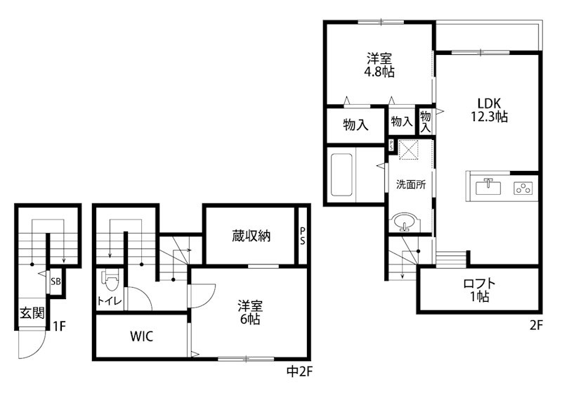 Belle　Lead寺山 201号室 間取り