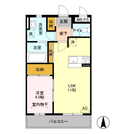 ウィンド・フィル 301号室 間取り