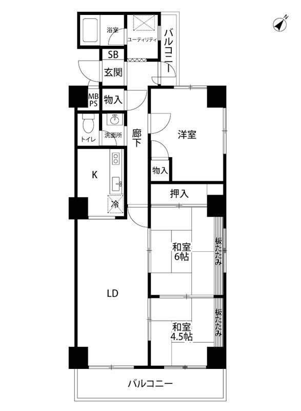 万代ホームズ 1105号室 間取り