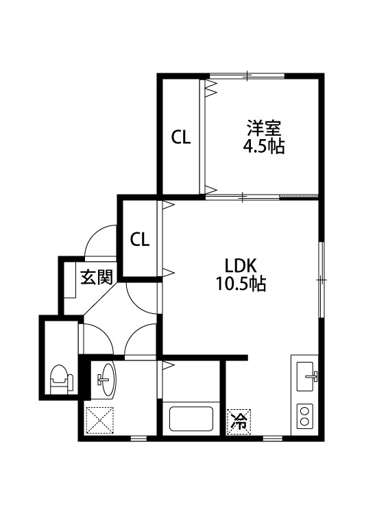 ワイズテラス関屋大川前 103号室 間取り