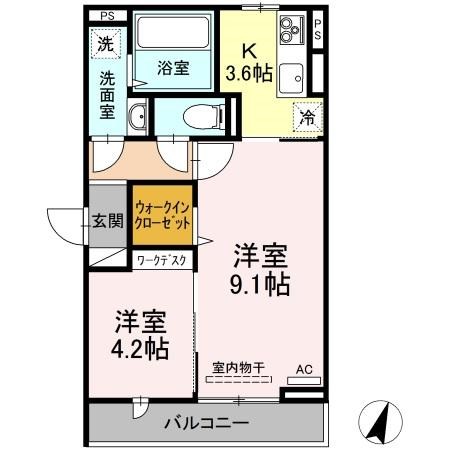 シエル 203号室 間取り