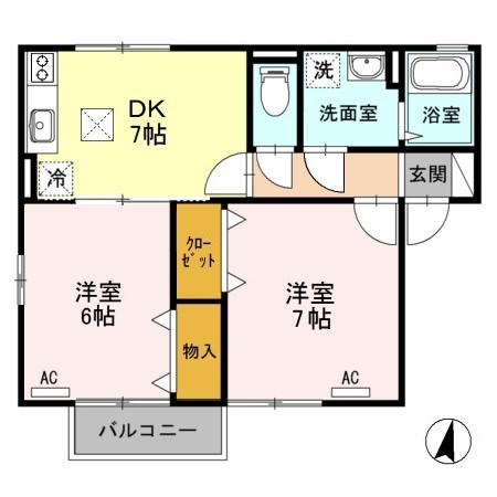 シャルムクラルテ  A101号室 間取り
