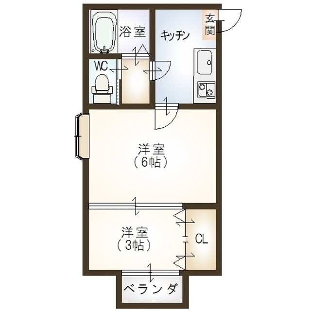 リバティーCOCO 201号室 間取り