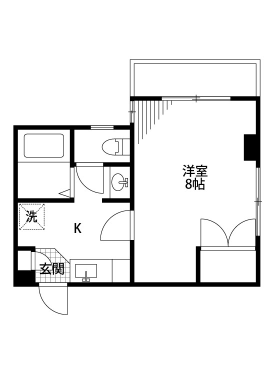 ハイブリッジ神道寺 202号室 間取り