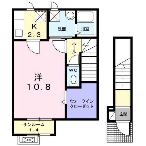ポローニア 202号室 間取り