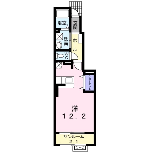 シャルマン河渡 102号室 間取り