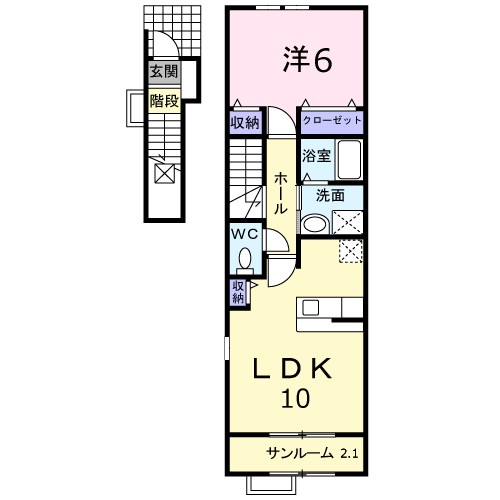 洸樹Ⅱ 204号室 間取り