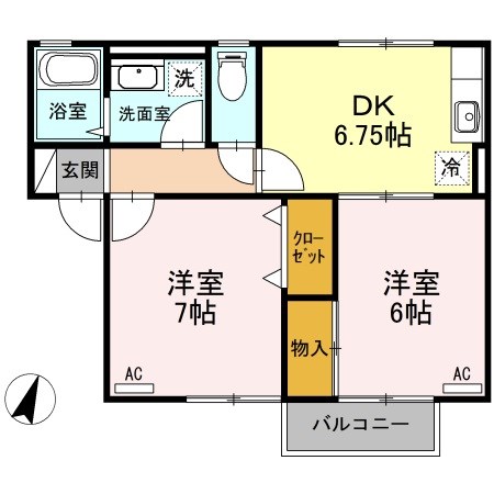カトル・セゾン 202号室 間取り