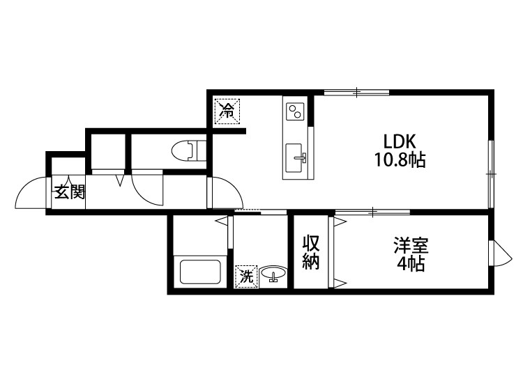 イニエ水道町 101号室 間取り