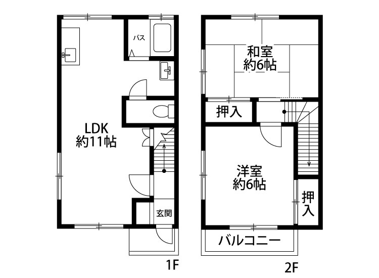 ウィッシュ向陽 F号室 間取り