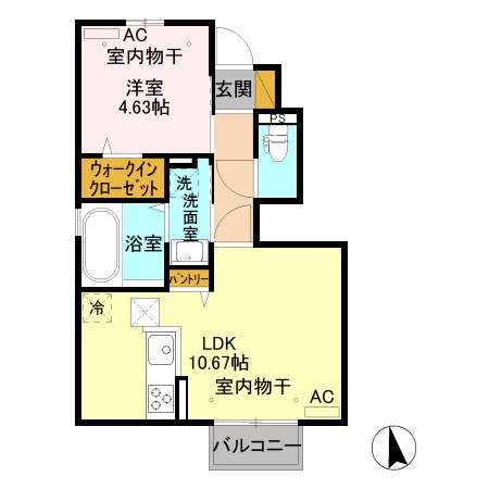 アルブル・カメリア　Ⅱ 105号室 間取り