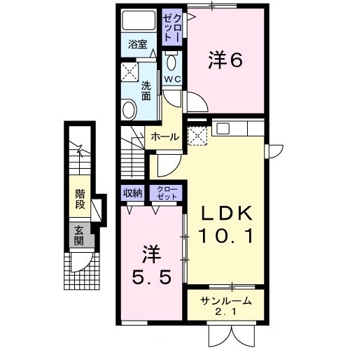 グランクラスＥ 204号室 間取り