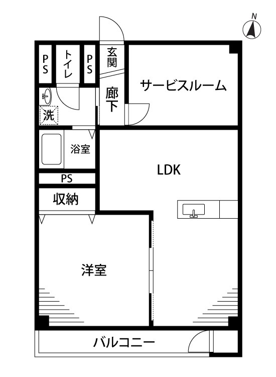 第２湖南グリーンハイツ  402号室 間取り