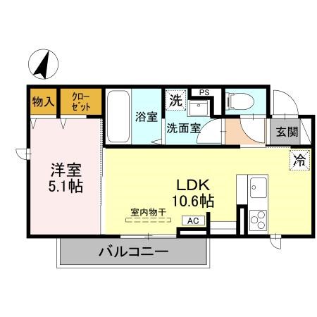 CLASSEUM幸西　Ⅲ 208号室 間取り