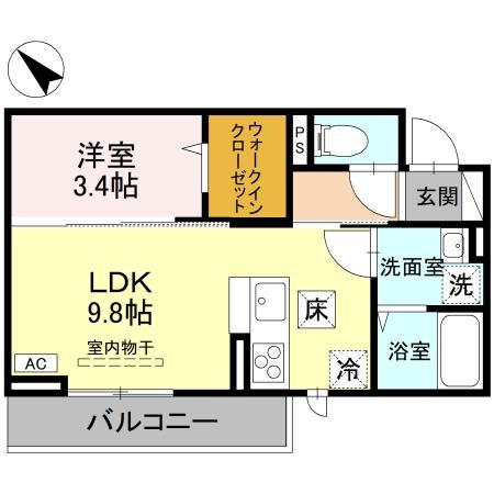 CLASSEUM幸西　Ⅳ 103号室 間取り