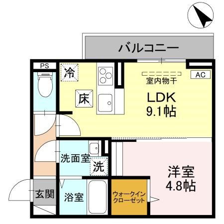 CLASSEUM幸西　Ⅳ 106号室 間取り