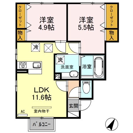 和（なごみ） 101号室 間取り