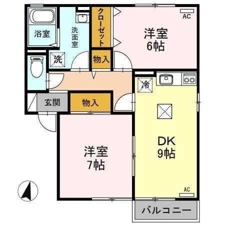 ロイヤルガーデンコートB 107号室 間取り