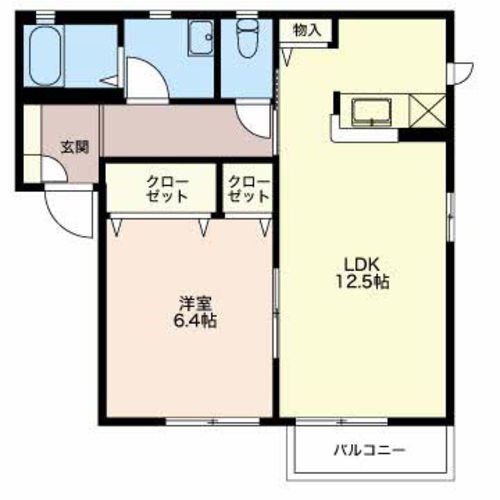 カーサアクア 202号室 間取り