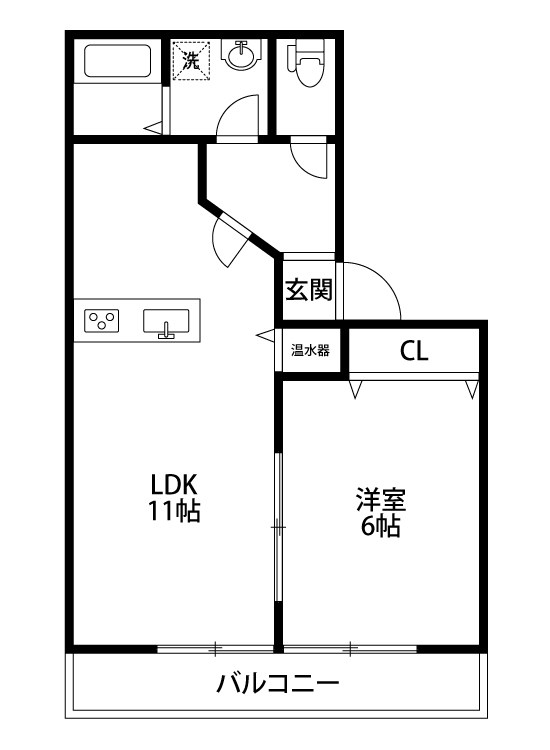 ルミエール 102号室 間取り
