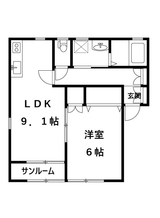 グランビル小針 B201号室 間取り