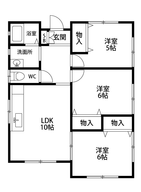 横越中央7丁目貸家 間取り