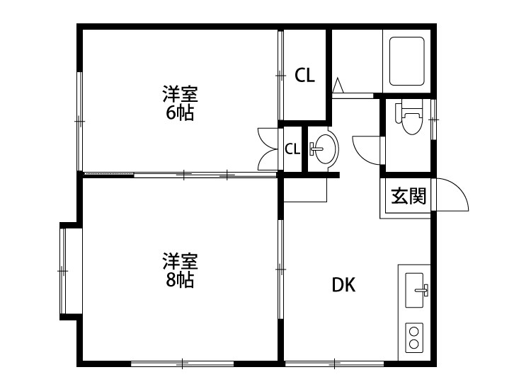 グリーンハイムⅡ B-1号室 間取り