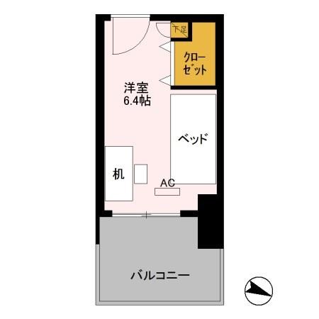 ロイヤルパークスER万代　Share万代 202-E号室 間取り