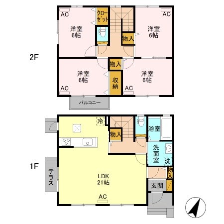 ガーデンヒルズ上所中  A号室 間取り