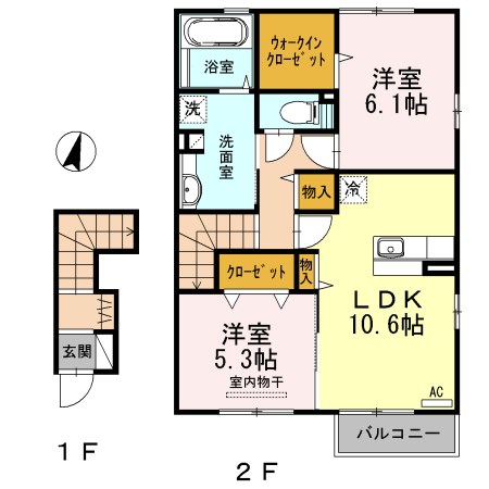 クローバーハウスＢ 202号室 間取り