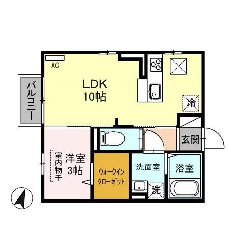 スマルト 107号室 間取り
