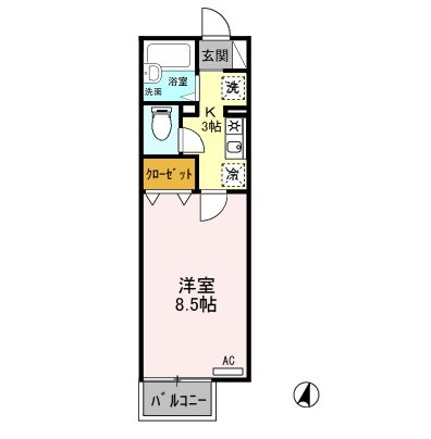 パインハウス 102号室 間取り