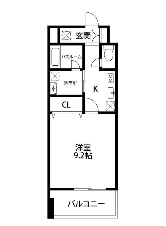 グレイスハイツ東中通タワー 704号室 間取り
