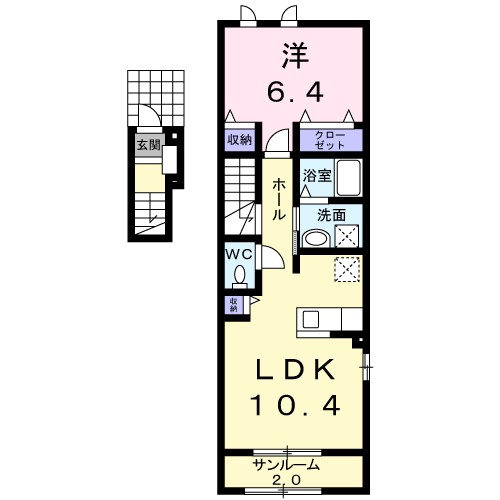 ミルキーパーク城所Ⅱ 201号室 間取り