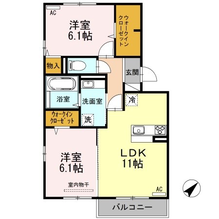 オッツファルコン 205号室 間取り