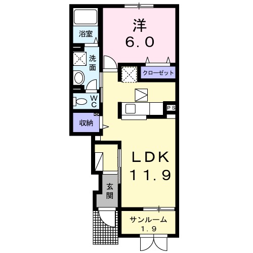 プラム　アライブ 103号室 間取り