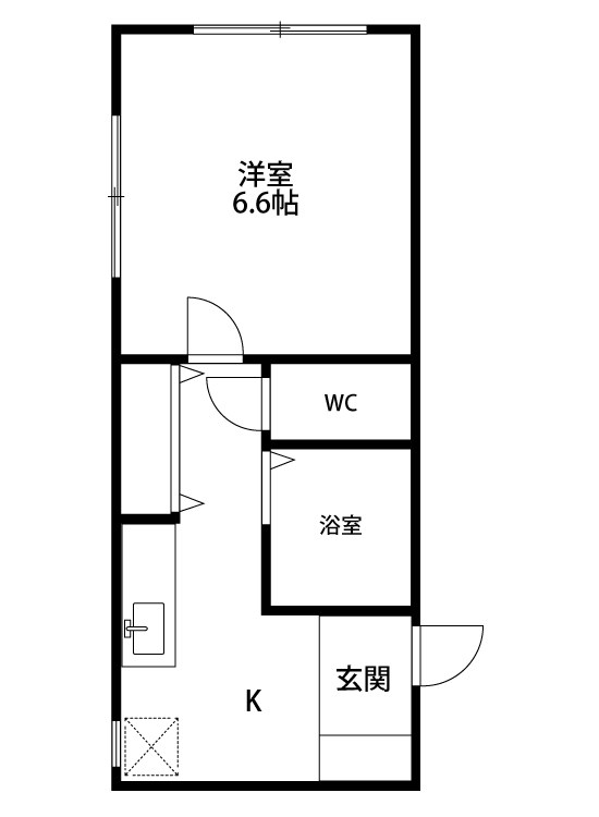 マロンブリッジ 202号室 間取り