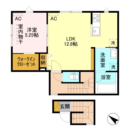 イニエ上大川前通 201号室 間取り
