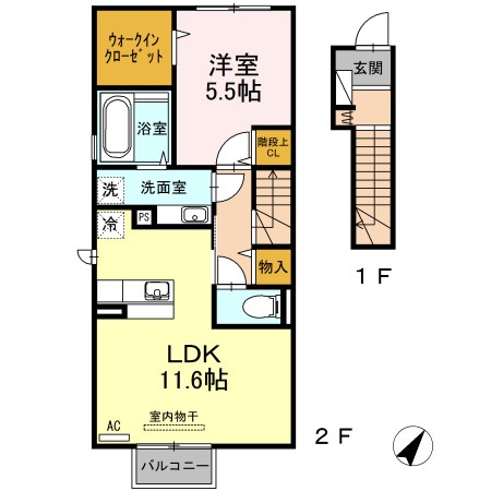 ラ・ランド上新栄 B206号室 間取り