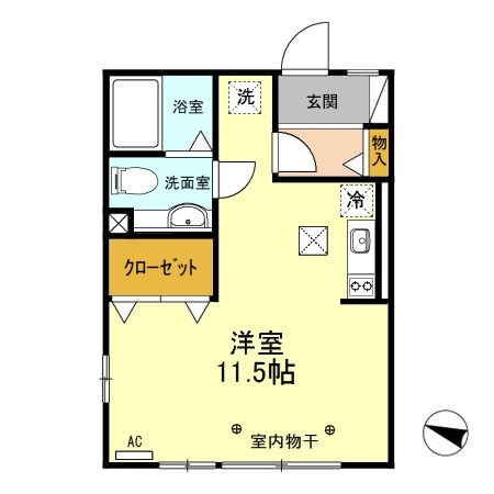 CREST西小針台 103号室 間取り