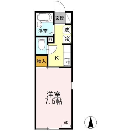 セジュールトロア 201号室 間取り