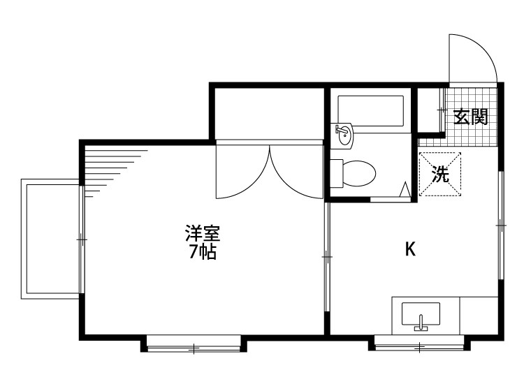 グリーンヒル掘割 105号室 間取り