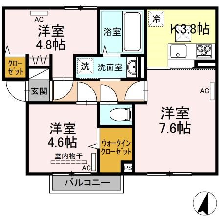 エステレラ23 103号室 間取り