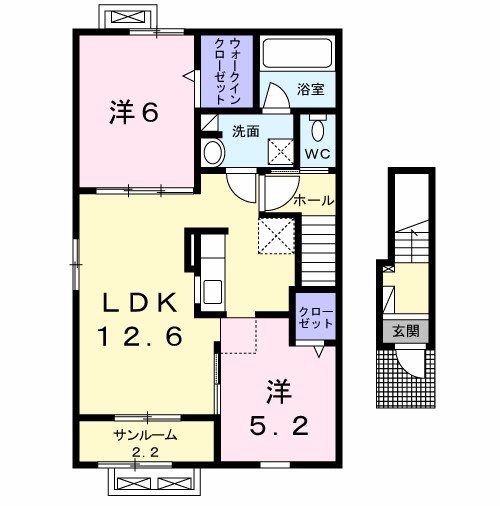 ラルゴ（Ｌａｒｇｏ） 201号室 間取り