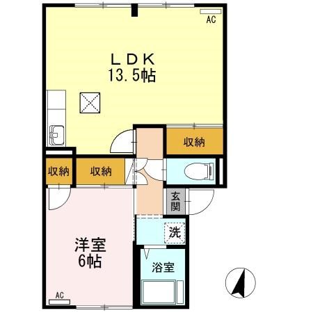 プレジール・ムー 102号室 間取り