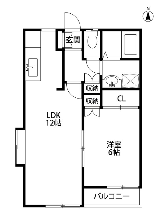ライフ親松 201号室 間取り