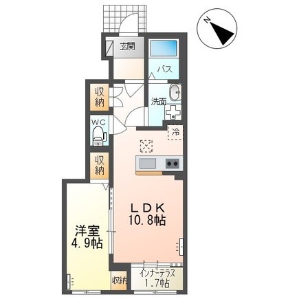カヴァロ 101号室 間取り