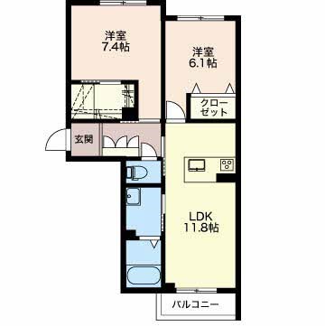 シャーメゾン女池上山 305号室 間取り